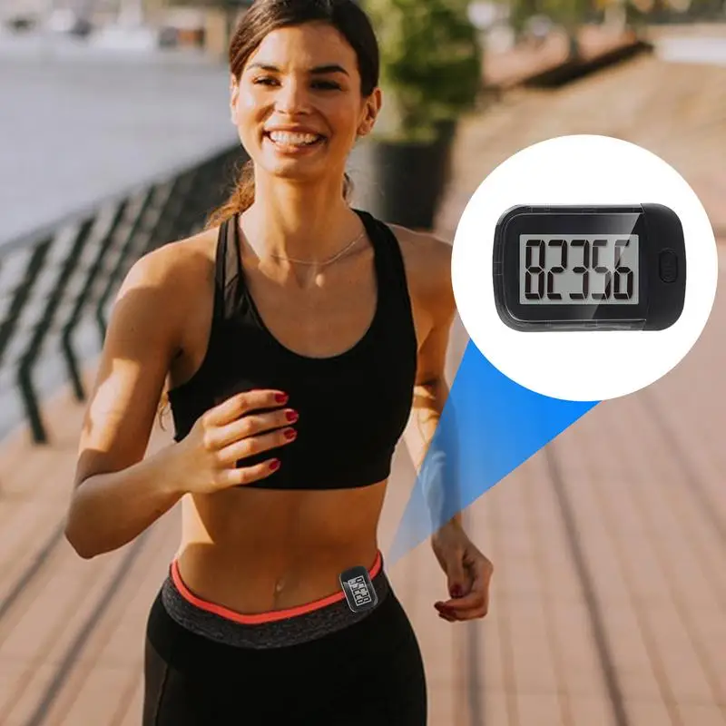 Walking Pedometer Accurate Step Counter With Clip 3D Pedometer Simple Large Display Accurate Step Counter Easy-to-Read Digital