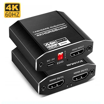 1 duplicador de 2 pantallas HDMI, 4K @ 60Hz, divisor HDMI 1 en 2 salidas