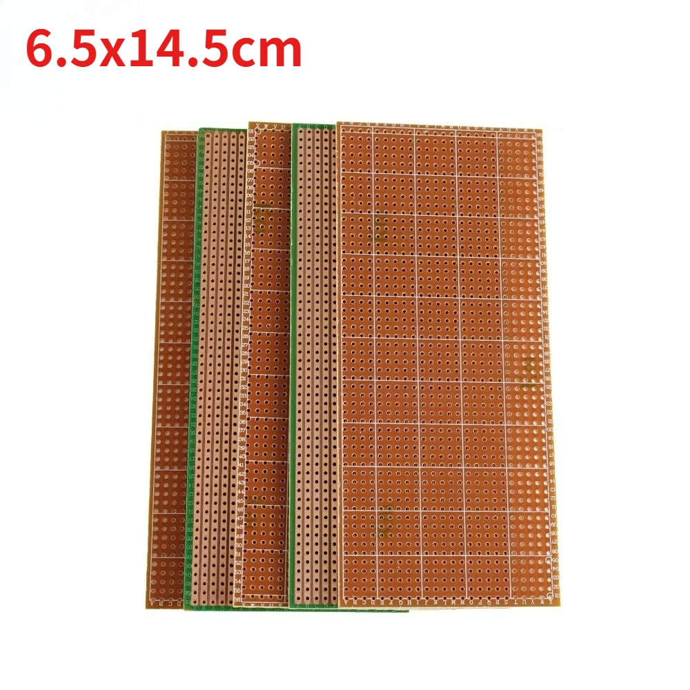 5-20PCS 범용 PCB 보드 6.5x14.5cm 스트립보드 PCB 플라틴 단면 회로 기판 Arduino용 노란색 DIY 실험 보드