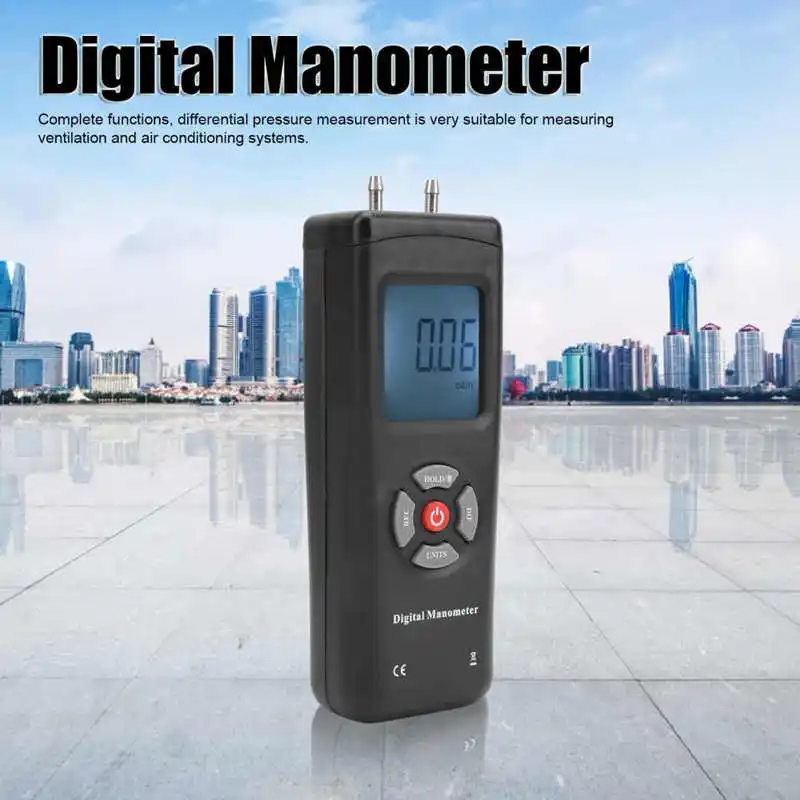 

TL‑101 Digital Manometer Air Pressure Meter Gauge Differential Air Pressure Tester Tool ABS Digital Manometer+5psi