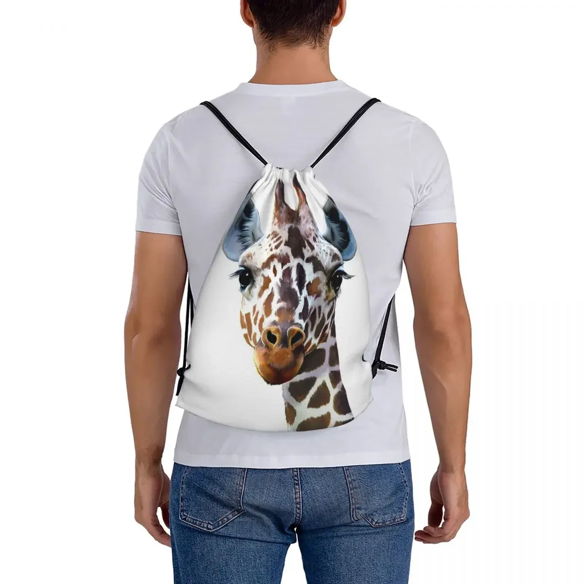 

Рюкзаки с рисунком жирафа повседневные Портативные Сумки на шнурке, сумка для хранения на шнурке, сумки для книг для путешествий, школы