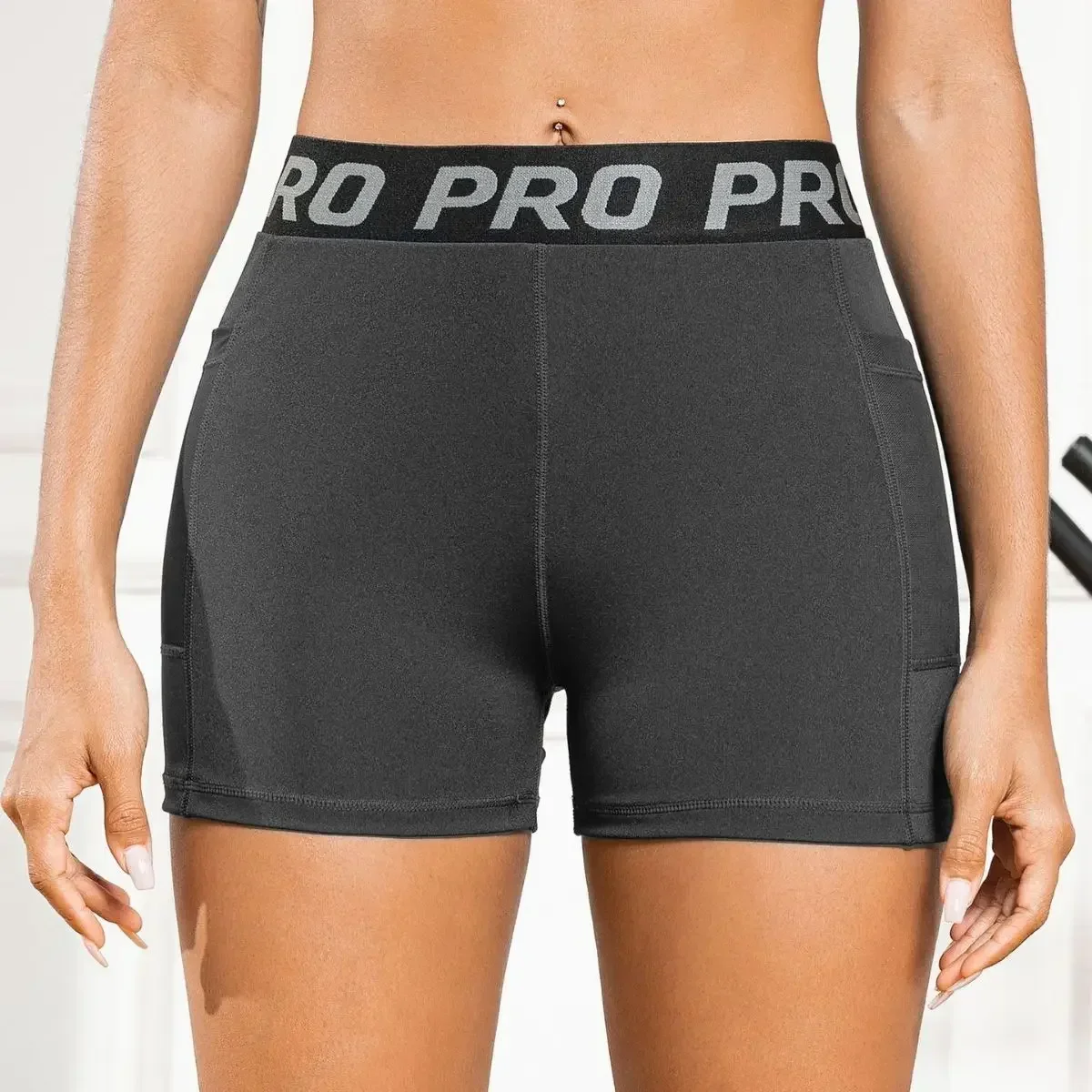 Summer Yoga Sports Workout Shorts Pants Female Mesh with Pocket Women's Shorts Gym Leggings Fitness Leggings for Women