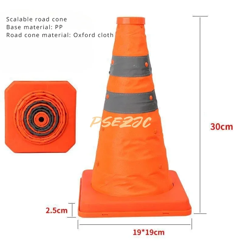 Traffic Emergency Telescopic Road Cone Reflective Circular Foldable Pointed Obstacle Safety Warning Convenient