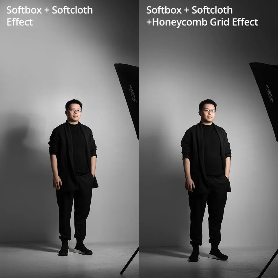 AMBITFUL(소프트박스는 포함되어 있지 않음) 스트립 소프트박스 허니컴 그리드, 22x90cm 30x120cm 35x160cm 직사각형 허니컴 그리드
