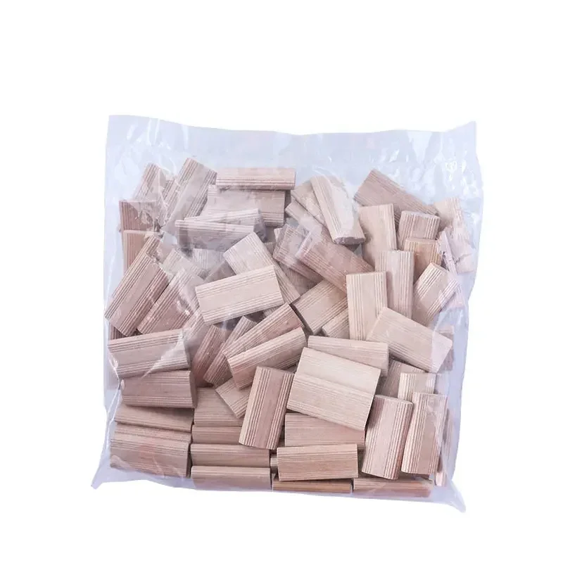 Domino Solid Wood DIY Stripes Tenon Biscuit Joinery Beech Nail Cork Block Wood Board Furniture Butt Tool For Woodwork 100/Bag woodworking tool