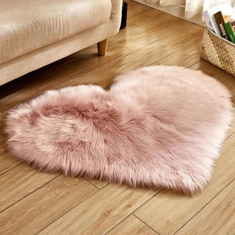 

Heart Fluffy Area Rugs portable Artificial Wool Plush Fluffy Shaggy floor Carpet home bedroom bathroom door mats accessories