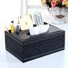 Tissue Box Napkin Holder High Quality Leather Tissue Box Cover Remote Control Cosmetic Stationery Storage Box Home Decoration 3