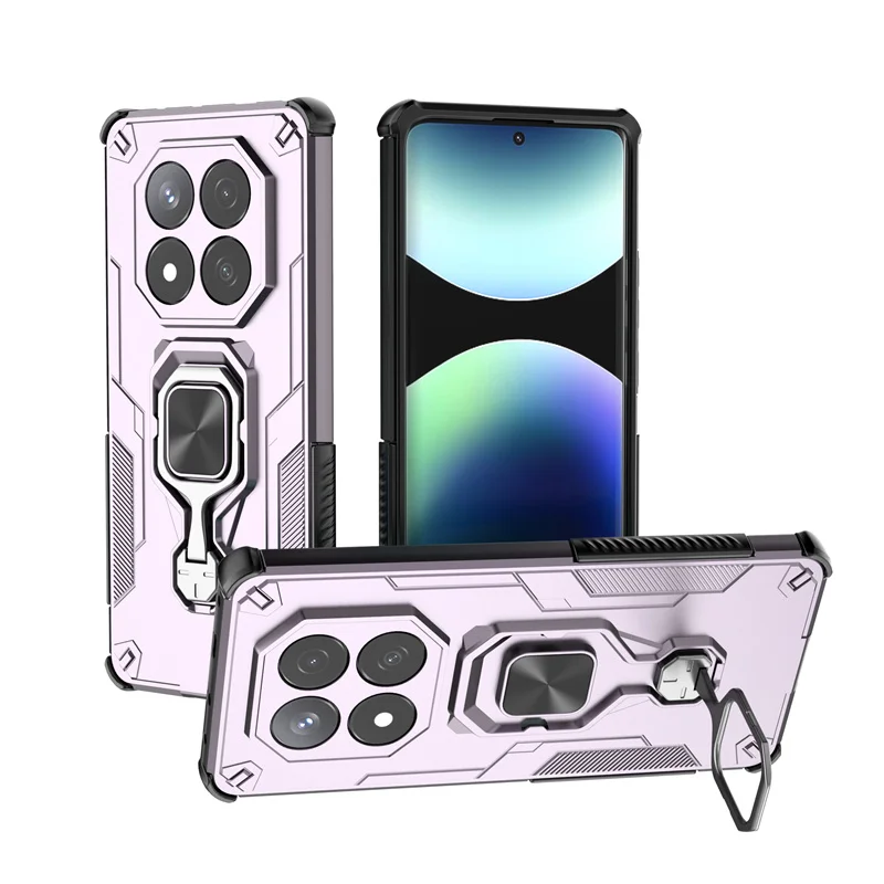 Shockproof Ring Kickstand Case with Car Mount & Lens Protection