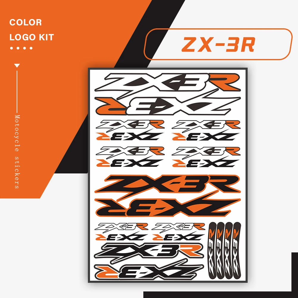 

Motorcycle Reflective Decals Body Helmet Fuel Tank Fairing LOGO Decoration Styling Waterproof Stickers For KAWASAKI ZX-3R ZX 3R