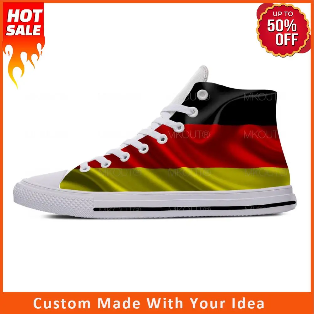 

German Germany Flag Patriotic Pride Fashion Funny Casual Cloth Shoes High Top Lightweight Breathable 3D Print Men Women Sneakers