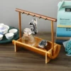 Natural Walnut Jewelry Holder Bracelet Earrings Necklace Watch Jewelry Organizer Holder Stand with Bamboo Base Rack Hanger 2