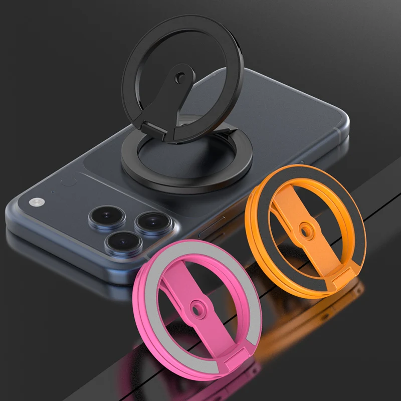 Magnetic Double-Sided Folding Phone Grip with 1/4 Screw Design for Photography Equipment