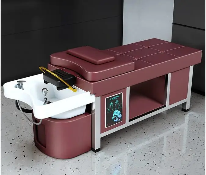 High end ceramic basin constant temperature Thai shampoo bed water circulation fumigation head treatment bed barber shop salon