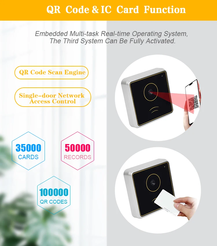 핫 위건드 26/34 이더넷 1D/QR 바코드 스캐너 NFC 미페어드 카드 리더 엘리베이터 또는 사무실 또는 체육관용 출입 통제 시스템