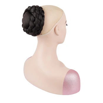 Chignon intrecciato sintetico con clip per capelli da donna, finto cocco per sposa, per Cheongsam