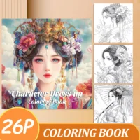 Character Dress UP Coloring Book 26 Pages for Girl Gift Children Graffiti Coloring Picture Painting Books Color Book Adult 1