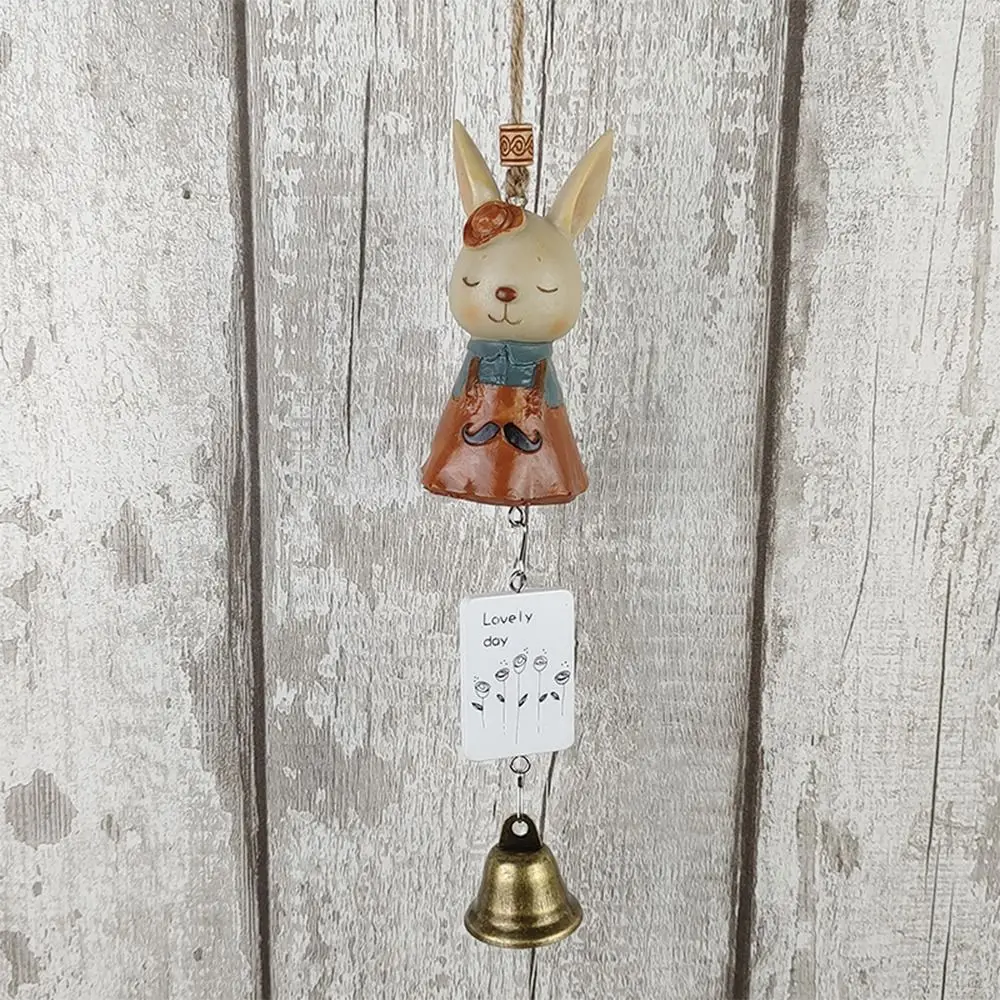 New Resin Rabbit Wind Chimes Cartoon Decoration Crafts Door Ornament Handmade Home Decoration Rabbit Pendant