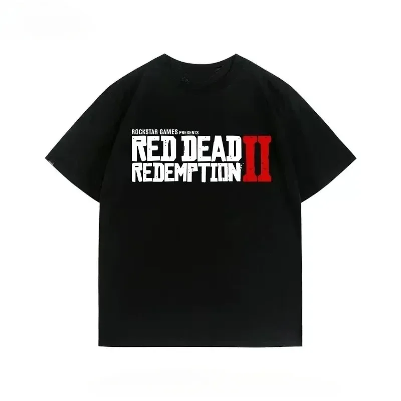 Cotton T Shirt Red Dead Redemption 2 Gaming T-shirt Women Round Neck Short Sleeve