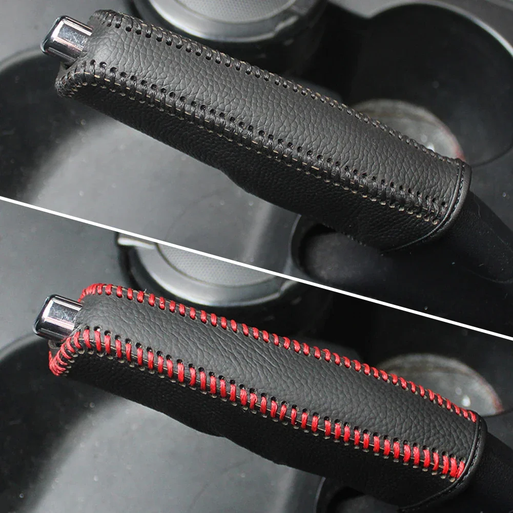Car Gears Handbrake Cover PU Leather Shift Lever Cover Four season Anti-Skid Handbrake Protection