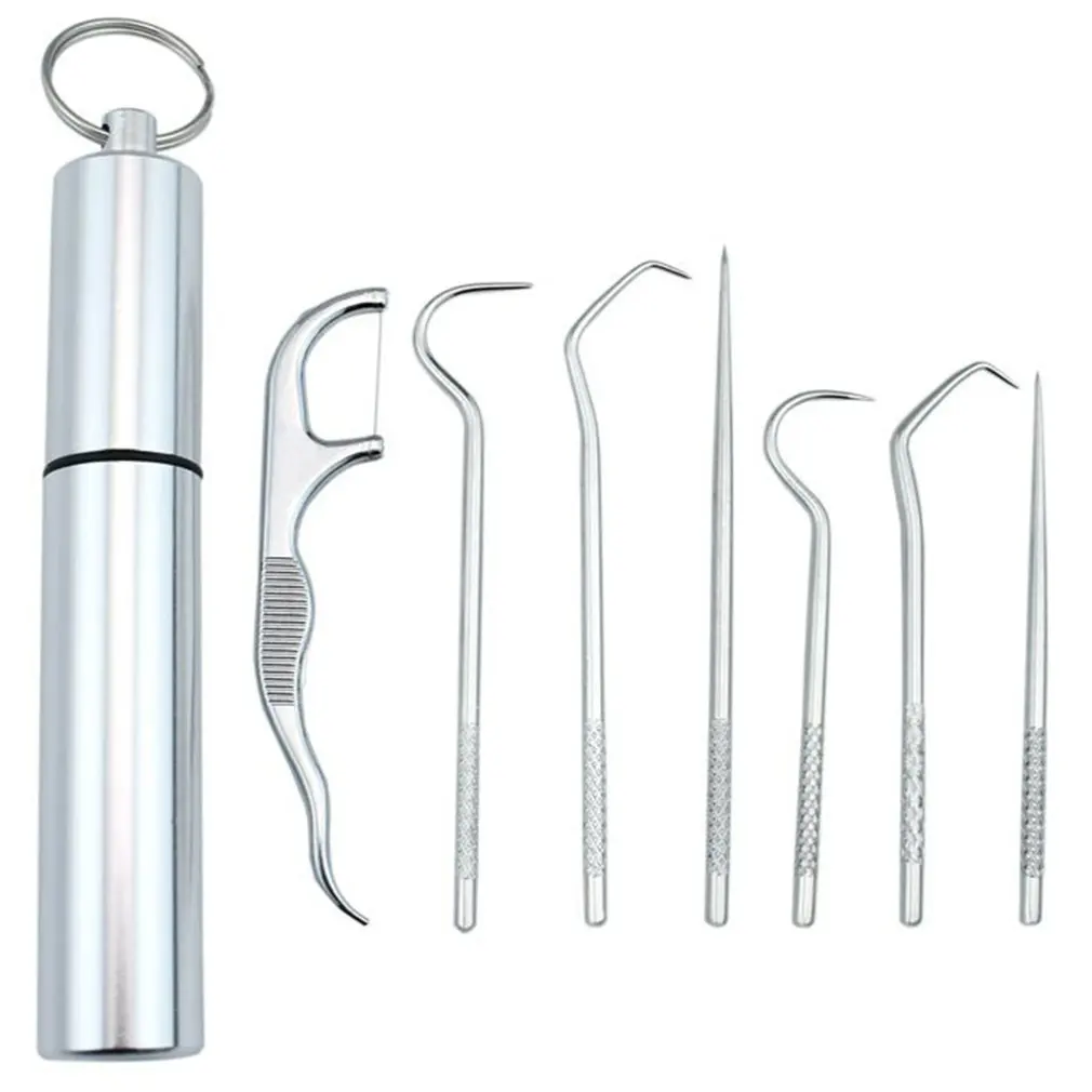 Toothpick Pocket Set Portable Titanium Stainless Steel Reusable Metal