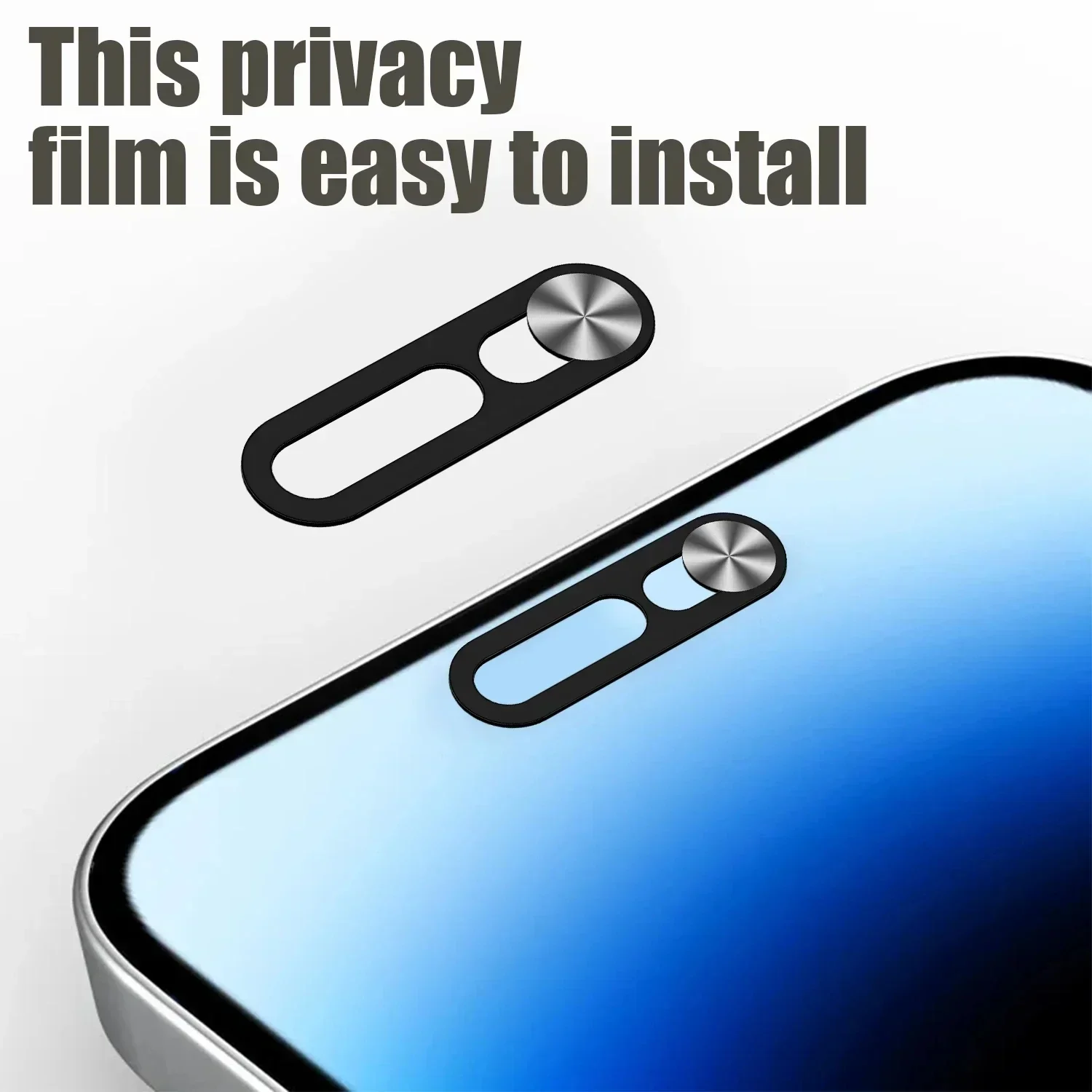 Black Webcam Privacy Cover - Anti-Hacker Slide Shield for Smartphones and Laptops