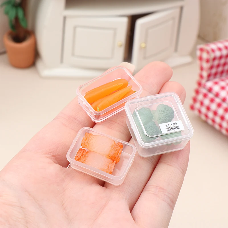 

1 Box 1:12 1:6 Miniature Vegetable Seafood Food Model Shark Fin/Abalone/Shrimp/Pork Belly/Carrot/Broccoli Dollhouse Decor Toy