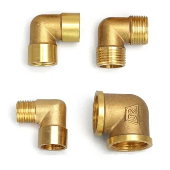 1/8" 1/4" 3/8" 1/2" Female x Male Thread 90 Deg Brass Elbow Pipe Fitting Connector Coupler For Water Fuel Copper 1