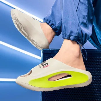 ⁦Summer Slippers for Men Women EVA Soft-soled Platform Slides Unisex Sneaker Sandals Casual Beach Shoes Indoor Outdoor Big Size⁩ – תמונה ⁦6⁩