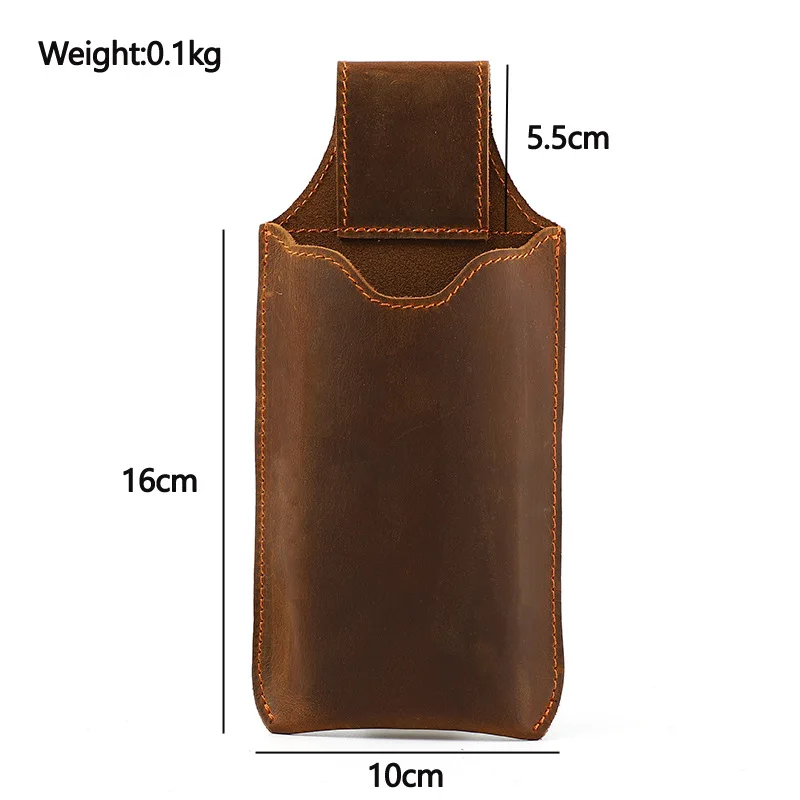 Genuine Leather Phone Pouch Case for 6-7.5inch Cellphone Loop Holster Case Belt Waist Bag Retro Outdoor Phone Wallet Anti-theft