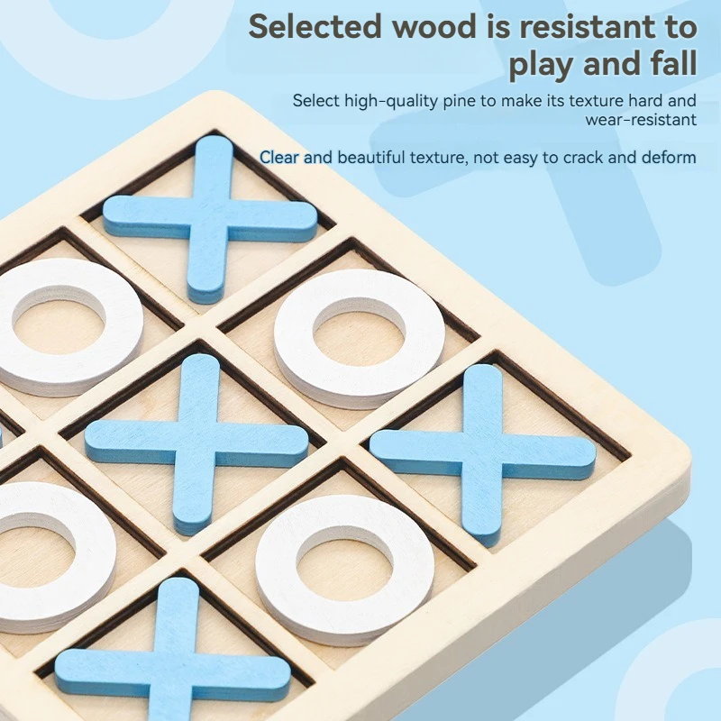 Gioco da tavolo Tic Tac Toe in legno massello: perfetto per il divertimento in famiglia e l'intrattenimento nel cortile! - immagine 2