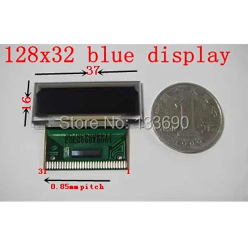 P12601 OLED Display 128x32 Pixels Blue On black Driver IC SSD1303 31P 8-Bit 8080/6800 Parallel Port MP3 1PCS