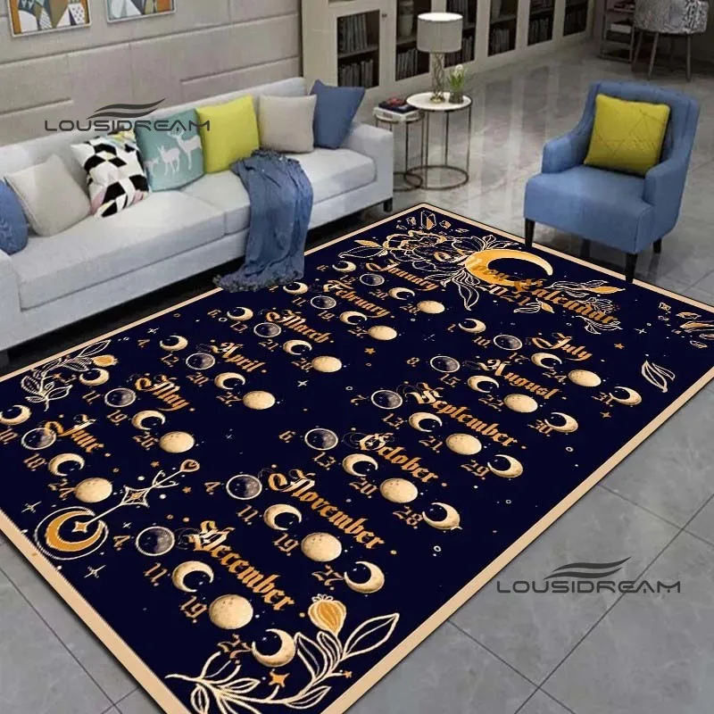 

Gothic Witch Sacrifice Rugs Triple Moon Divination Home Living room Bedroom Large area soft carpet Halloween Decoration Rune mat