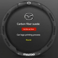 For Mazda 3 5 6 SKYACTIV Axela Atenza CX30 CX5 CX8 CX9 MX5 RX8 RX7 BT50 Carbon fiber Leathe Car Steering Wheel Cover Accessories 6