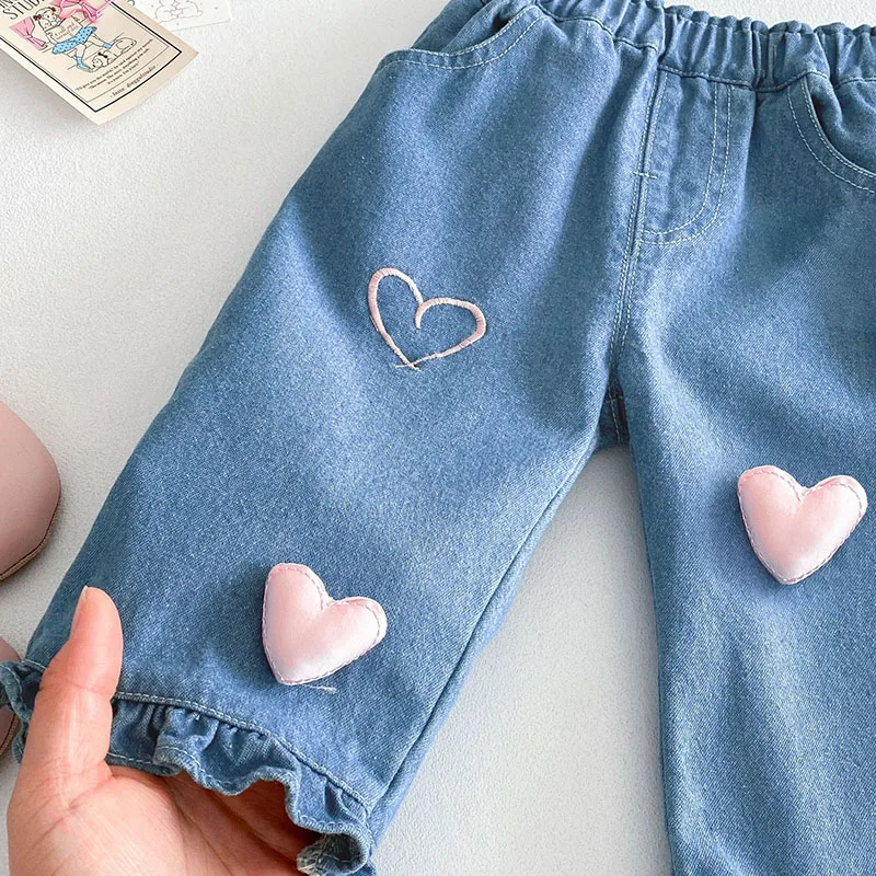 Cute Denim Blue Kids Jeans for Girls