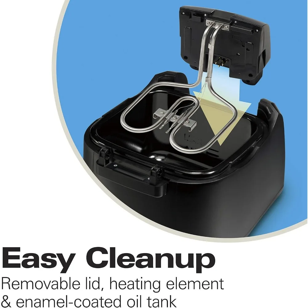 Electric Deep Fryer, Cool Touch Sides Easy to Clean Nonstick Basket, 8 Cups / 2 Liters Oil Capacity, Black,Cool-touch sides 6