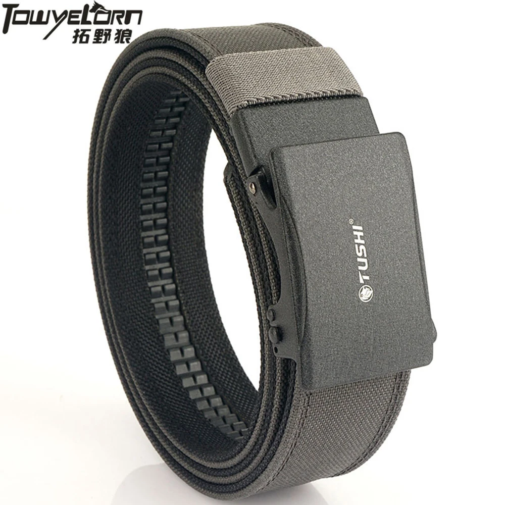 TOWYELORN Hard Tactical Belt Men Metal Automatic Buckle Military Gun Belt 1100D Nylon Outdoor IPSC Belt Casual Waistband Male towyelorn metal automatic buckle canvas men belt thick nylon jeans pants belt casual outdoor multifunctional tactical male belt