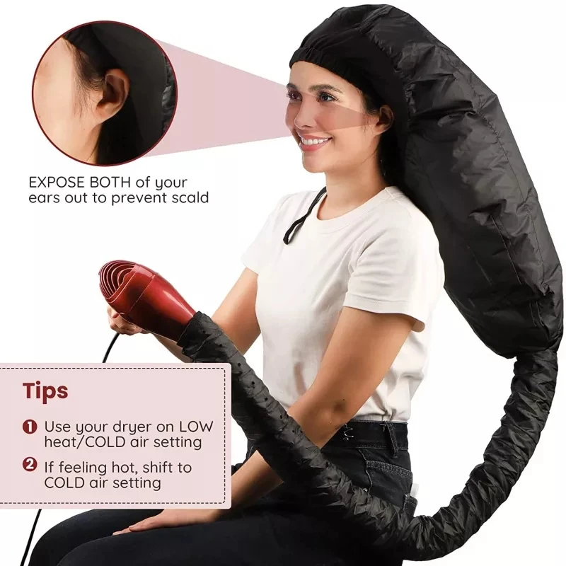 1/2Pcs Portable Soft Hair Drying Cap Hood Hat Womens Blow Dryer Home hairdressing Salon