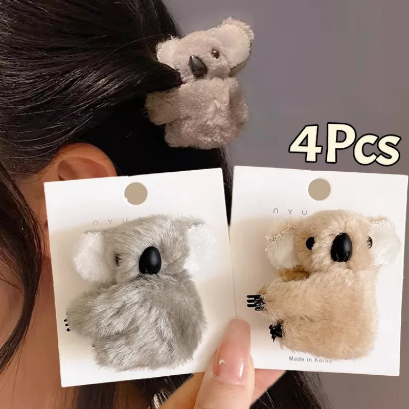 Creativo Peluche Koala Forcine Barrettes Cartoon Koala Capelli Artiglio Laterale Frangia Clip Donne Ragazze Carino Fermagli Per Capelli Accessori