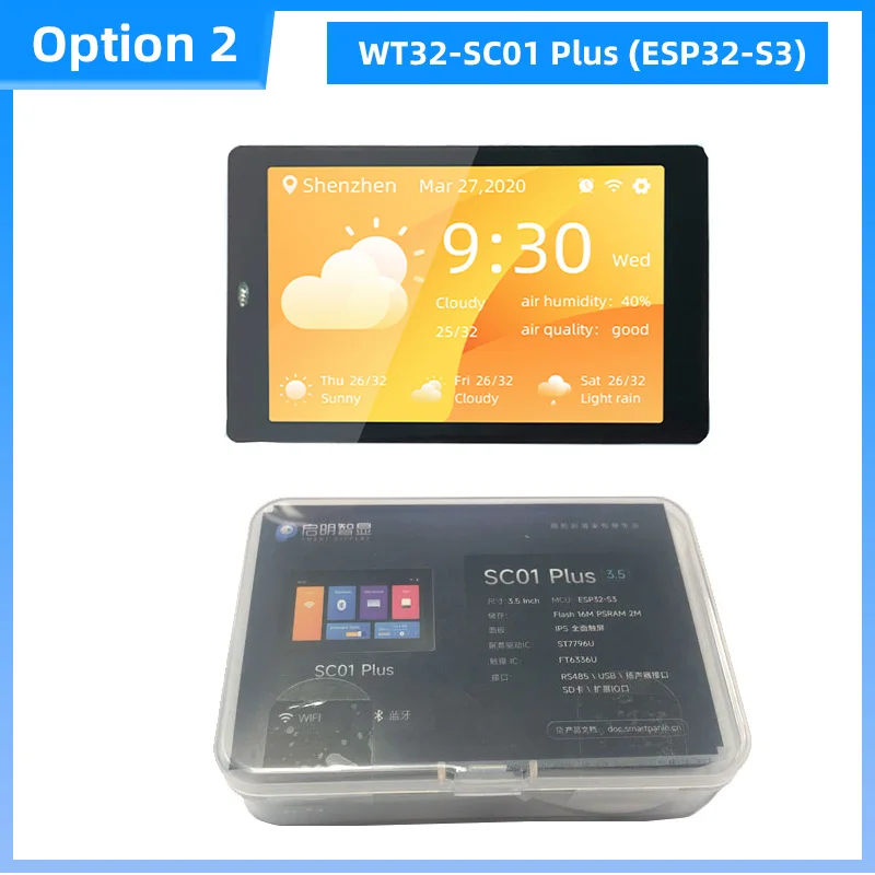 Screen, 320x480 LCD Smart Display, WT32-SC01, Plus EPS32-S3 para DIY Smart Home