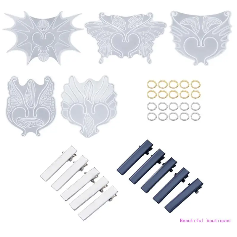 DIY Elf Ear Clip Silicone Mold Butterfly Fairy Wing Earrings Epoxy Resin Molds DropShip