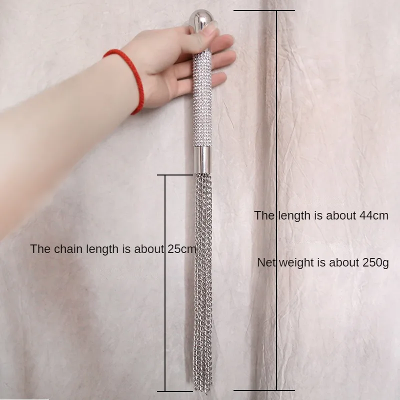 New Metal Alloy Chain Tassel Short Horse Riding Whip Crop Crystal Handle  6