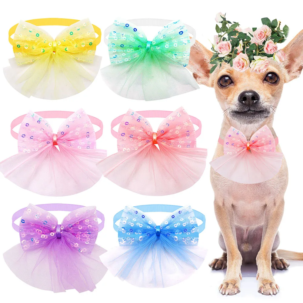 Lace Pet Bowties Accessories Dog Bow Tie Collar Fashion Bulk Grooming Dogs Products for Small