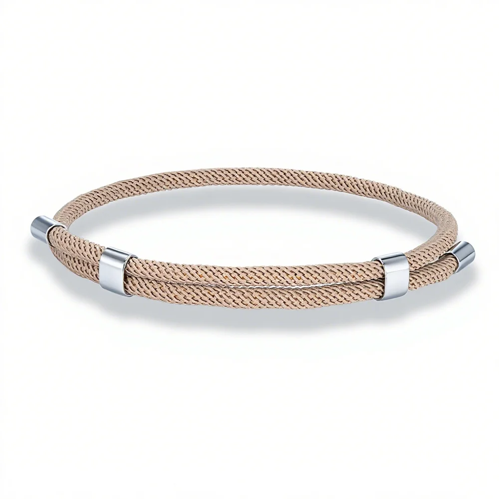MKENDN Simple Style Men Women Bracelet 3mm Durable Marine Rope With Polished Steel Closure Jewelry Summer Beach Gifts