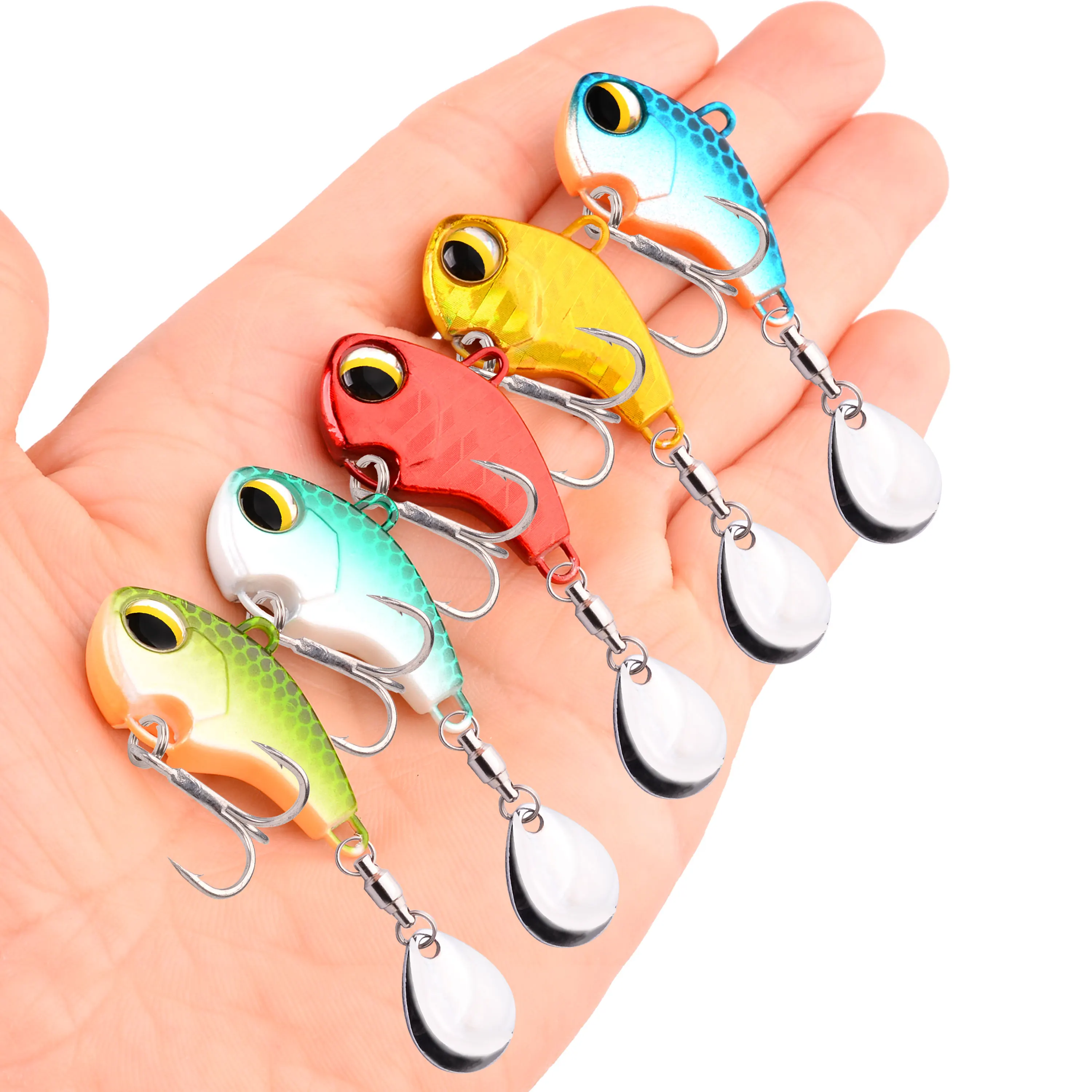 1Pcs Rotating Metal VIB vibration Bait Spinner Spoon Fishing Lures  6g/14g/26g Jigs Trout Wobbler Fishing Hard Baits Tackle Pesca