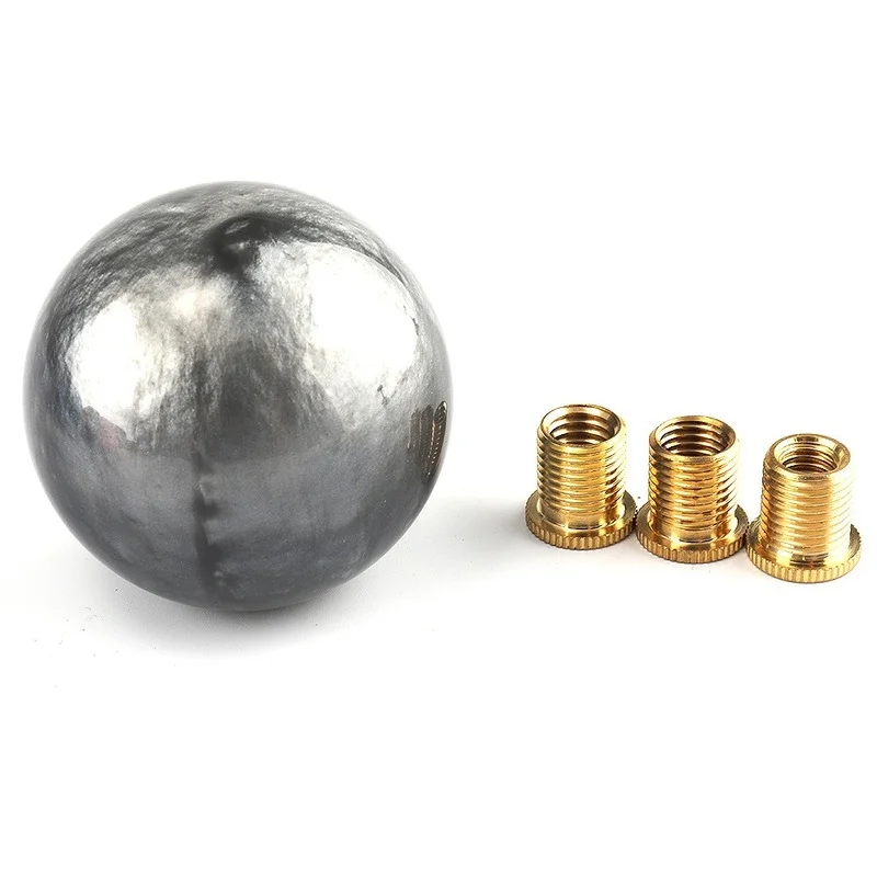 1set RACING Marble Style Round Ball Gear Shift Knob With 3 Adapters Universal Auto Lever Interior Modification accessories |