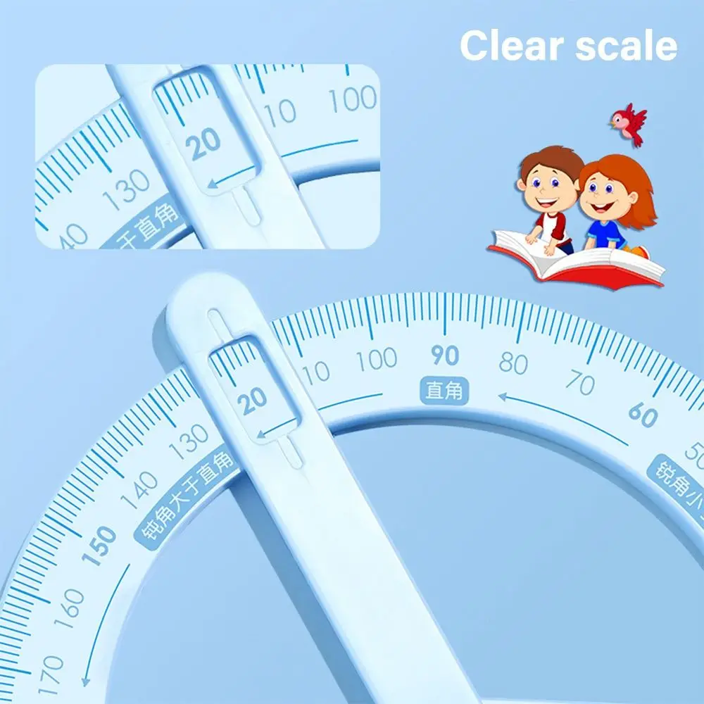 Plastic Ruler Rotatable Ruler for Creative 360 Degree Rotation Angle Draw Pointer Protractor Students