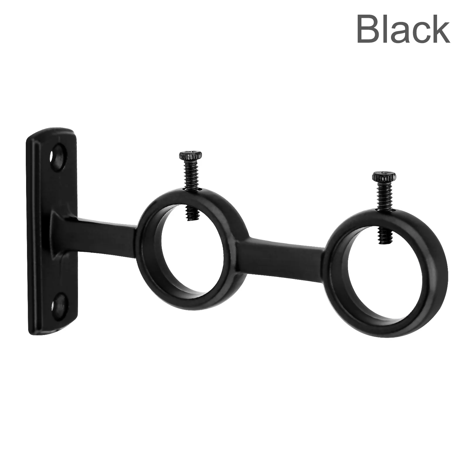 1Piece Curtain Rod Bracket Curtain Rod Holder Double Hole Hooks Aluminum Alloy Base Thickened Hook for Room