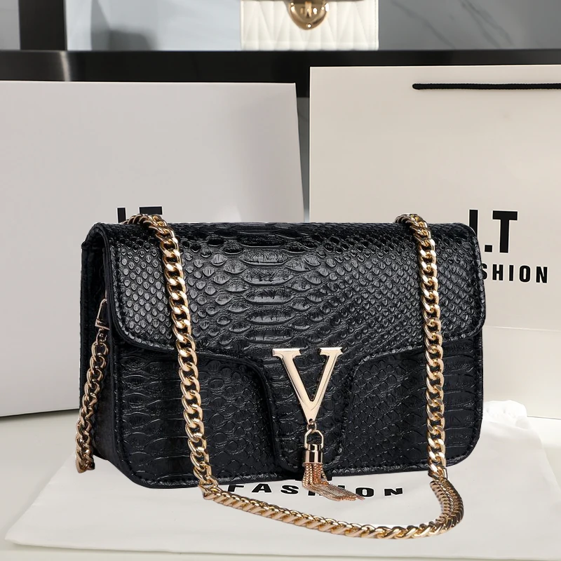 Luxury Handbags Women's Bags Brand Fashion V Chain Shoulder Crossbody Bags  For Women Sac A Main Femme De Marque Luxe Cuir 2023