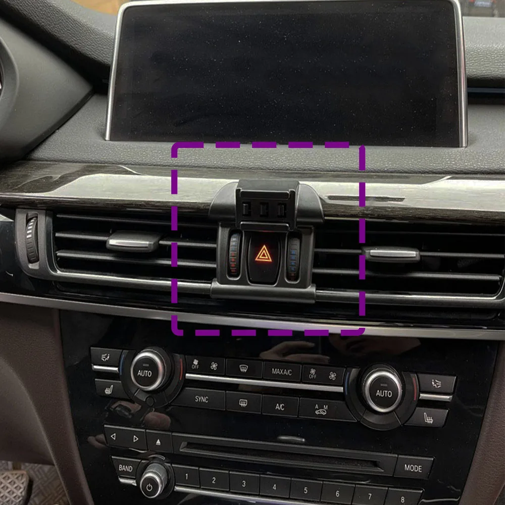 BMW X5 F15 2014-2018 X6 F16 2015-2019 차량용 휴대폰 거치대 특수 고정 브래킷 베이스, 무선 충전 인테리어 액세서리