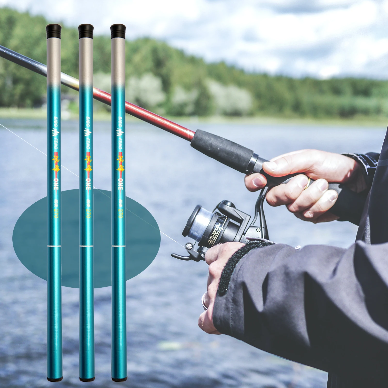 

Pocket Fishing Rod Short Section Hand Rod Carbon Mini Rod Shrinked Length 40cm Ultra-short Section Stream Rod Travel Carp Stick